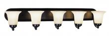  3505 ROB - Rusty Collection 5-Light, Glass Bell Shades Vanity Wall Light